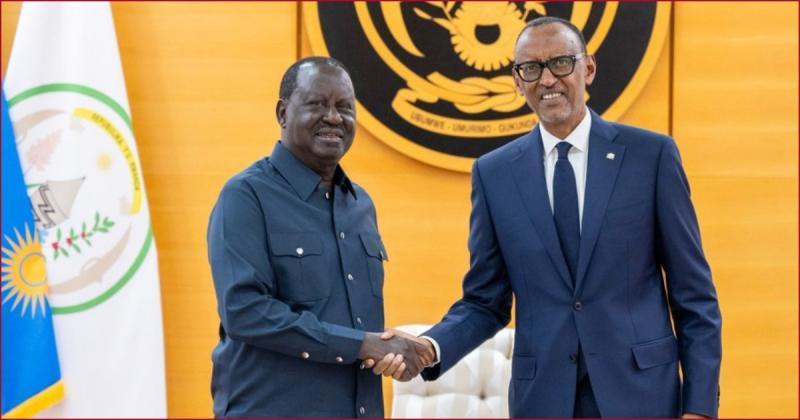 President Paul Kagame of Rwanda with ODM leader Raila Odinga.
